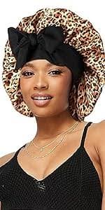 Amazon.com : 2pcs Long Satin Bonnets with Tie Band, Large Braid Bonnet Silky Hair Cap for Locs Women Sleeping, I : Beauty & Personal Care