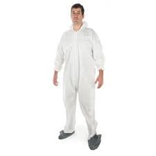 White Coverall Suit | PPE Hood & Boots Case of 25