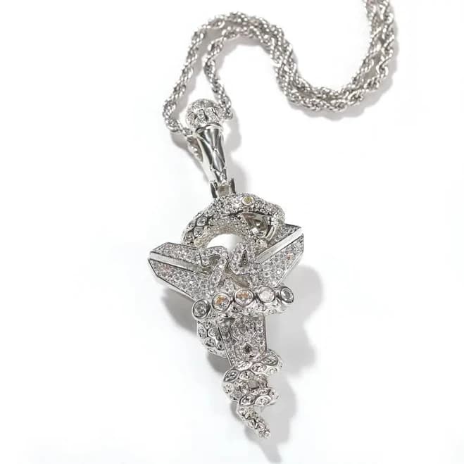 Mamba Viper Cross Pendant Necklace