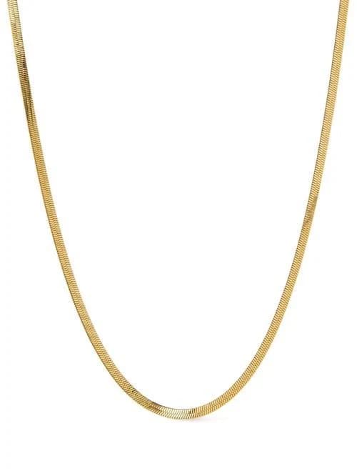 Ana Luisa Women's 14K Gold Plated Herringbone Chain Necklace