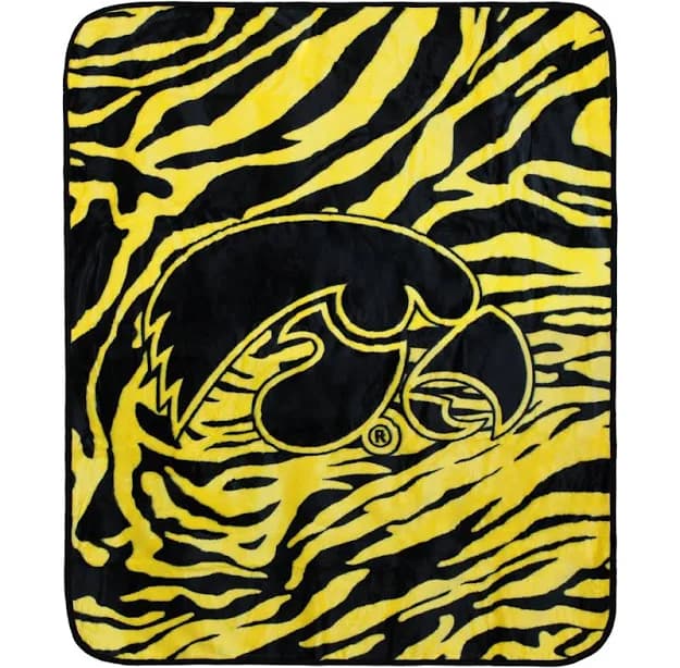 College Covers Iowa Hawkeyes Raschel Throw Blanket