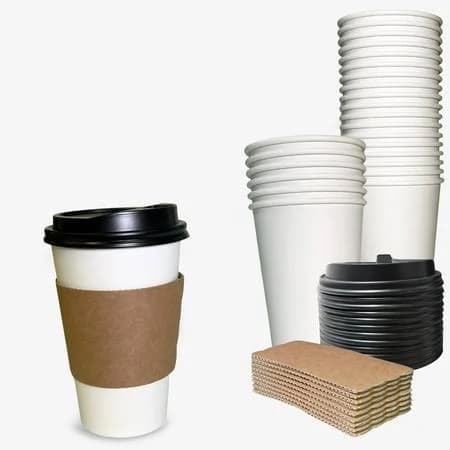 50 Pack 16 oz Hot Beverage Disposable Paper Coffee Cups