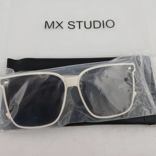 Mx Studio Sunglasses Uv Protection Casual Fashion Black Lenses White