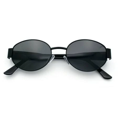 Classic 90s Oval Metal Rim Mid Temple Sunglasses