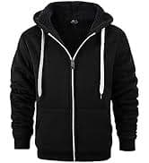 Amazon.com: JACKETOWN Men Zip Up Hoodies Winter Fleece Jackets Coat Heavyweight Sherpa Lined Sweatshirt with Pockets 004Black, M : Clothing, Shoes & Jewelry