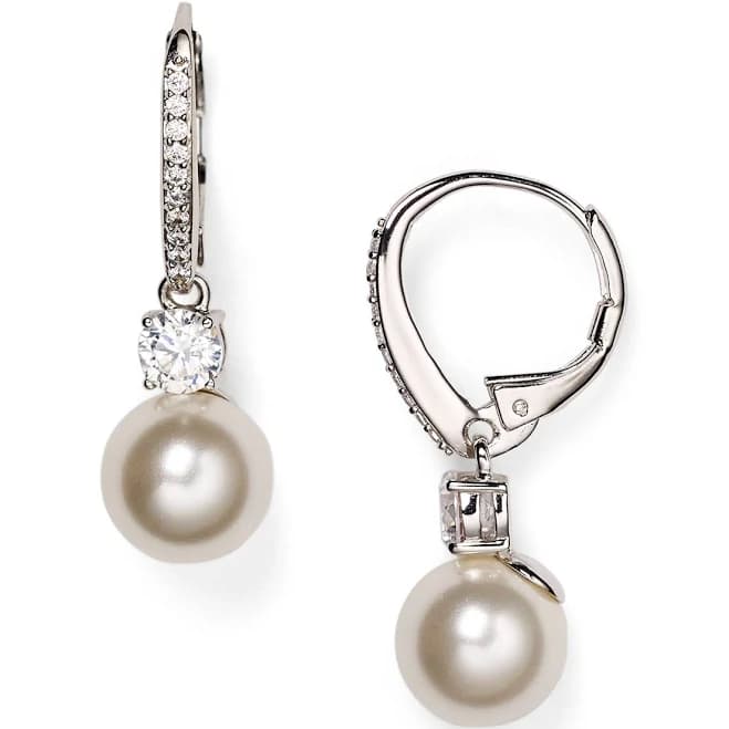 Nadri Women's Silver Faux Pearl Drop Earrings