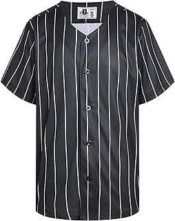DEHANER Plain Blank Baseball Jerseys for Men Women Adult Hip Hop Hipster Button Down Shirts Sports Uniforms Outfits