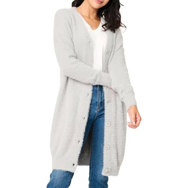 Gibsonlook Women's Eyelash Boucle Cozy Cardigan