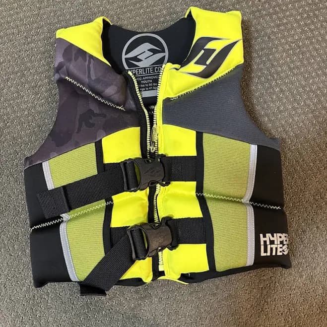 Hyper Lite Kids Life Vest Youth 50-90 Lbs Life Jacket Yellow Black