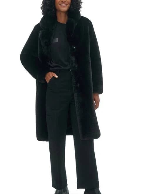 Noize Savannah Women's Faux Fur Longline Coat