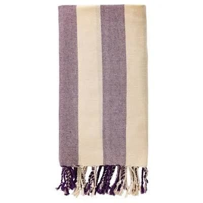 REGALWOVEN 1 Pack Stripe Beach Towel, Lightweight, Absorbent and Quick Dry Sand Free Towel for Travel Swim Pool Yoga Gym Camping 71" x 40" Purple