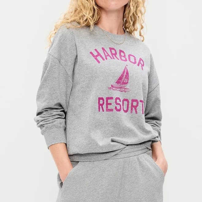 Old Navy Women's Oversized Crew-Neck Sweatshirt