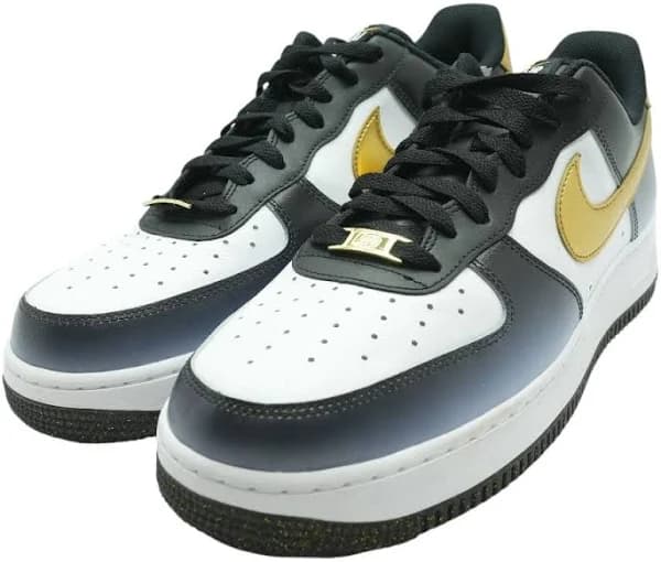 Air Force 1 Black Leather Low Top Athletic Shoes