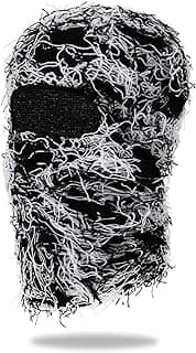 Distressed Balaclava Ski Mask for Men/Women Knitted Full Face Ski Mask Windproof Neck Warmer