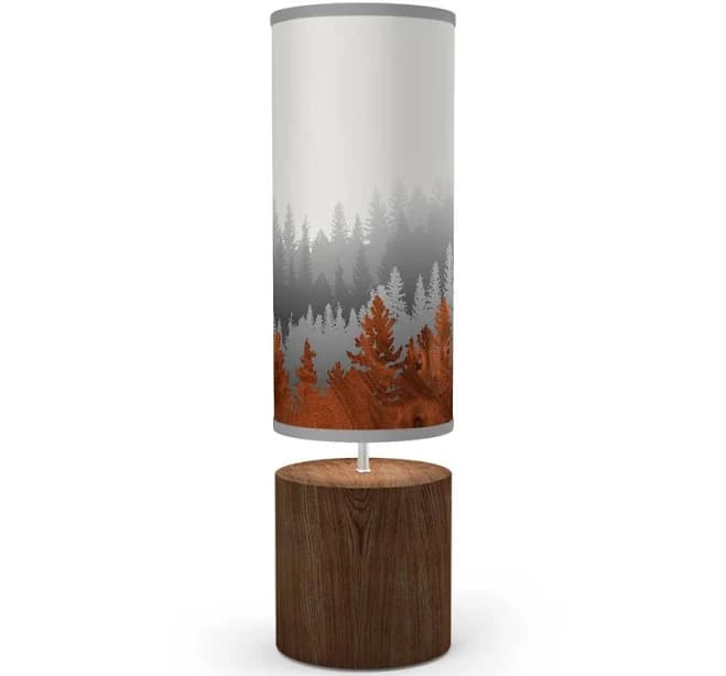treescape printed shade column table lamp