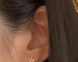 Daisy Flower Stud Earrings in Solid Gold: Hypoallergenic Tiny Tragus Earring - Etsy