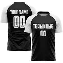 Custom Black White Sublimation Soccer Uniform Jersey