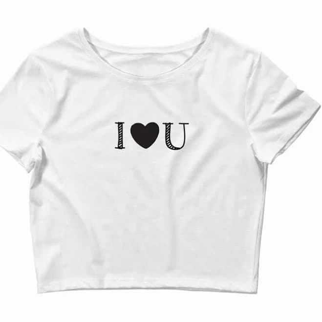 Artistshot I Love You Crop Top