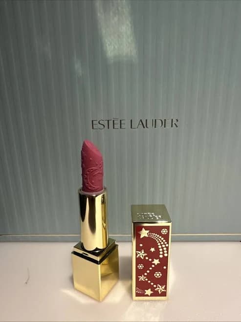 Estee Lauder Limited Edition Lipstick In Gold Case Satum Reign Full