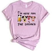 I'm Here For The Drinks Disney Shirt, Disney Epcot Shirt, Disney Drinking Shirt, Disney Trip Shirts, Minnie Mickey Drinks, Disneyland Shirt