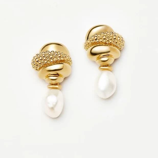 Missoma Pearl Baya Charm Drop Earrings