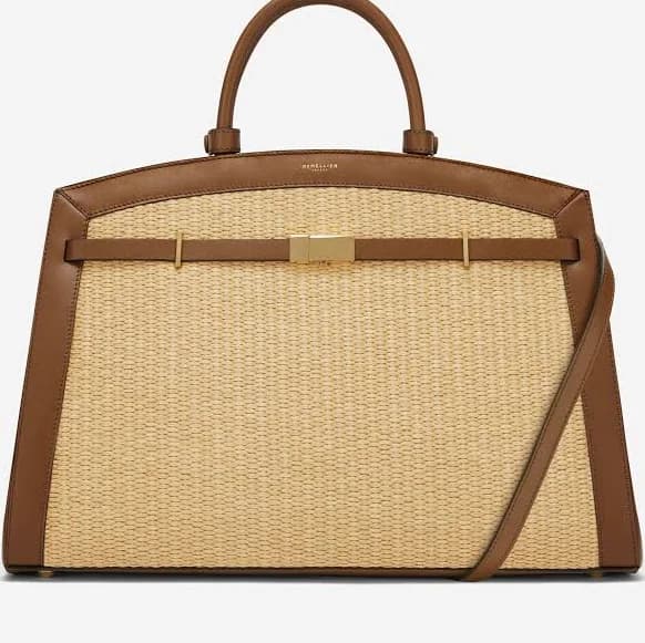 Demellier The Hudson Raffia Leather Tote & Work Bag