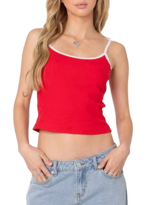 Edikted Franky Ribbed Contrast Tank Top