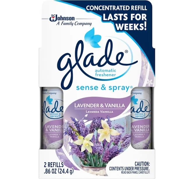 Glade Sense & Spray Automatic Air Freshener Refill Lavender & Vanilla 2
