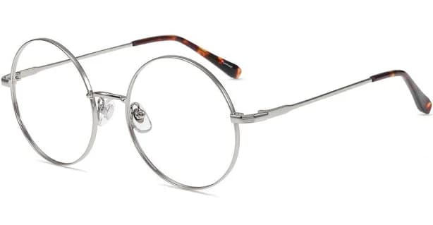 Firmoo Silver Round Prescription Glasses Metal Frame M52860