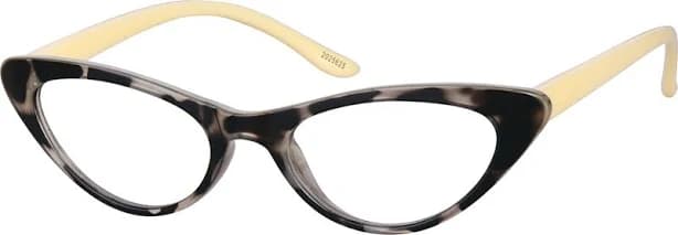Zenni Women's Retro Cat-Eye Glasses Tortoiseshell Plastic Full Rim Frame, Universal Bridge Fit, Lightweight, Blokz Blue Light Glasses, 2025625