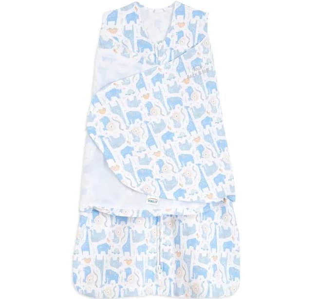 HALO Sleepsack Swaddle Blue Safari Small