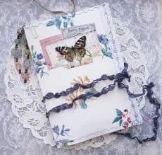 Butterfly Floral Junk Journal, Vintage Wallpaper Softcover Journal