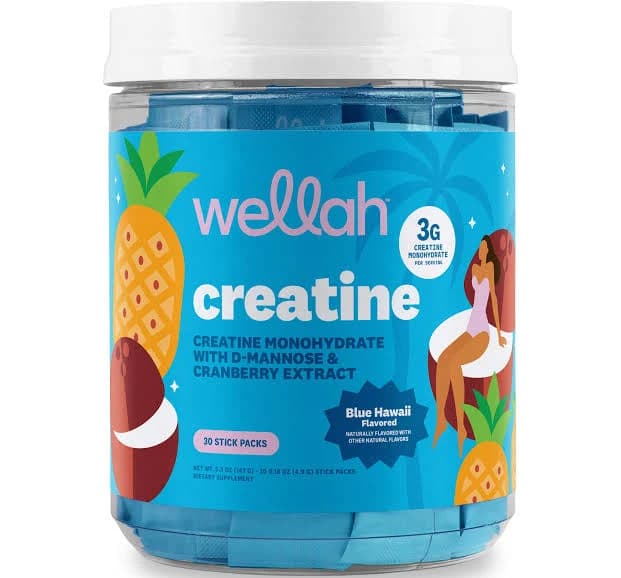 Wellah Creatine For Women 30 Stick Packs 3g of Creatine Monohydrate with Dandelion