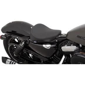 Drag Specialties Black Bobber-Style Smooth Vinyl Solo Seat - 0804-0737 for 2010-2022 Harley-Davidson Sportster Motorcycles