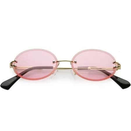 Rimless Oval Metal Sunglasses