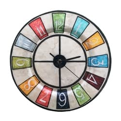 Eangee Multi Color Numbers Clock Wall Decor