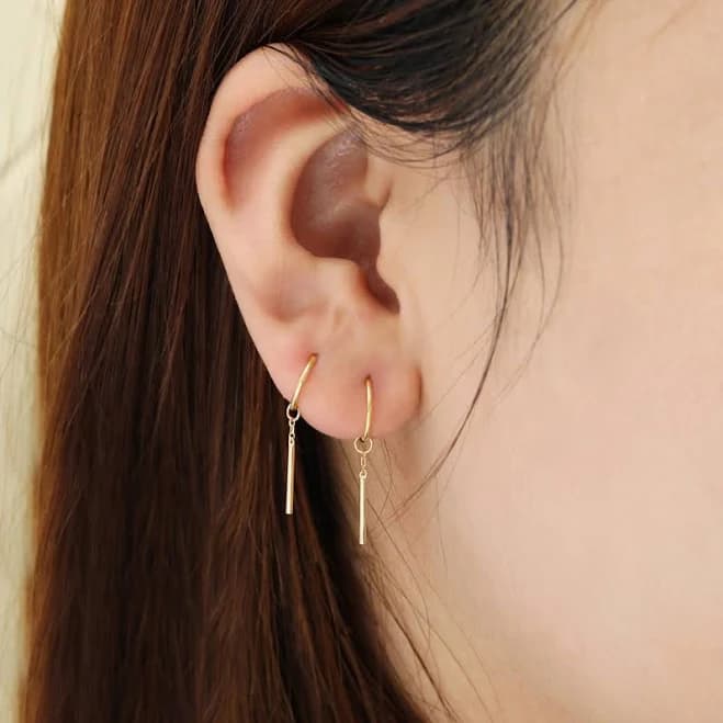 14K Solid Gold Dangle Drop Charm