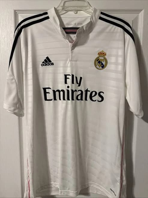 Real Madrid Fly Emirates White Home Jersey Size Large