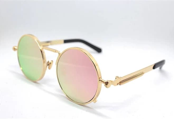 Polarized Steampunk Round Metal Sunglasses
