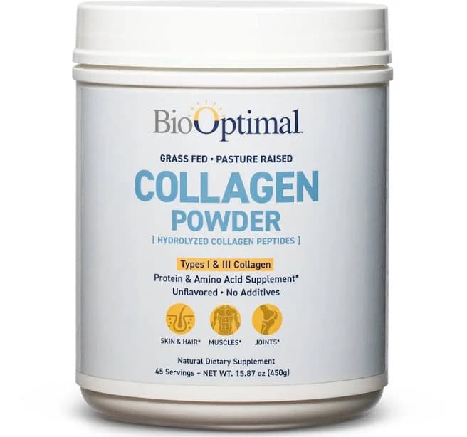 BioOptimal Collagen Powder Grass Fed Collagen Peptides Powder
