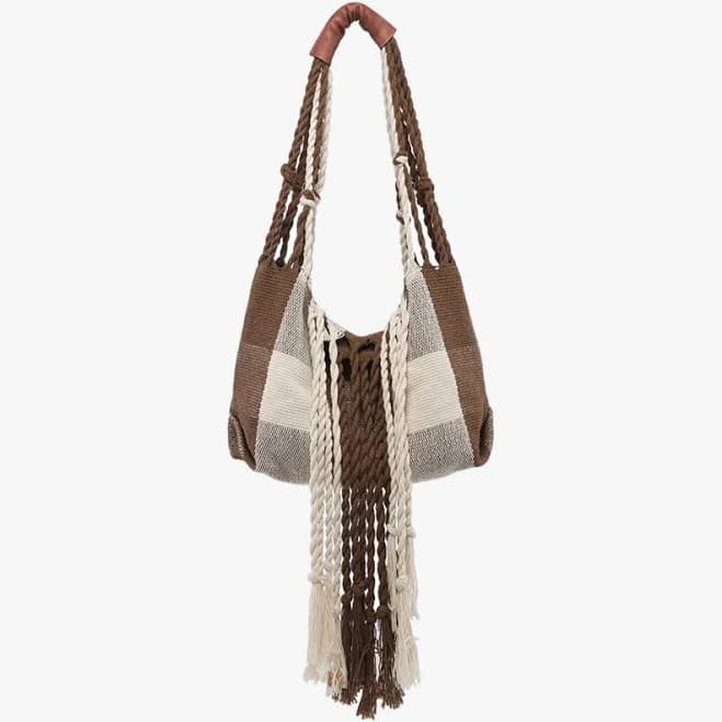 June Plaid Woven Satchel