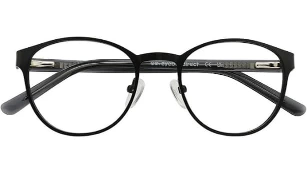 Malen Gold Round Acetate Metal Eyeglasses