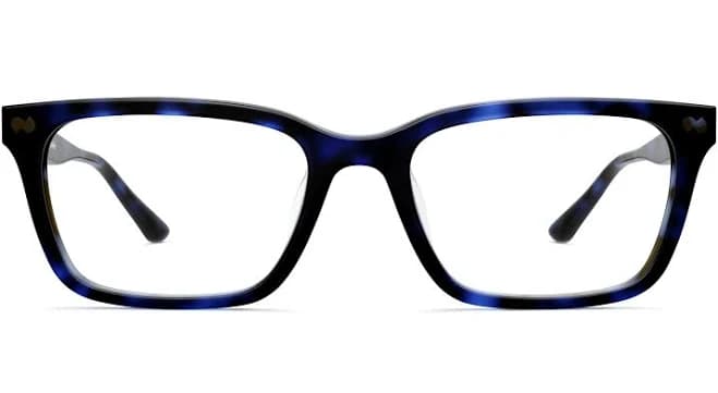 Pair Eyewear Blue Tortoise Rectangle Magnetic Frame Eyeglasses