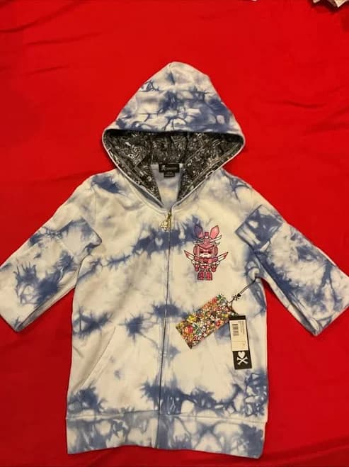 Tokidoki Con Robo Rabbit Hoodie - Blue Tie Dye - Womens Small