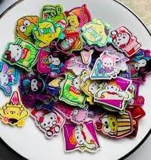 5 Piece Sanrio Acrylics, Pocha Acrylics, Decoden Supplies, Scrapbooking, Badge Reel, Bow Centers, Keychain Supplies, Phone Charm Supplies