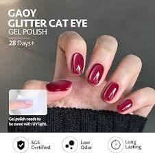 Amazon.com : GAOY Glassy Cat Eye Gel Nail Polish, 16ml Glitter Holographic Nail Polish with Magnet, Reflective Translucent UV Gel, 2220 Ruby Crystal : Beauty & Personal Care