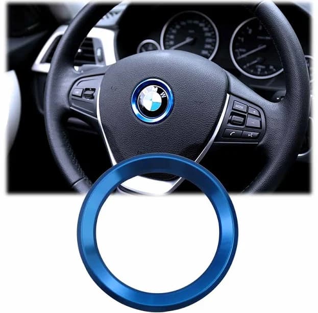 Blue Steering Wheel Logo Emblem Ring Cover For Bmw 1 3 4 5 7 Series X1