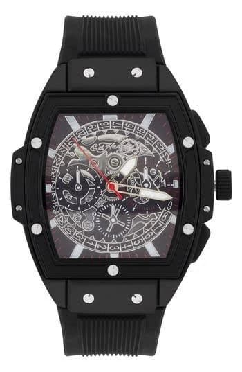 Ed Hardy Men's Textured Silicone Watch
