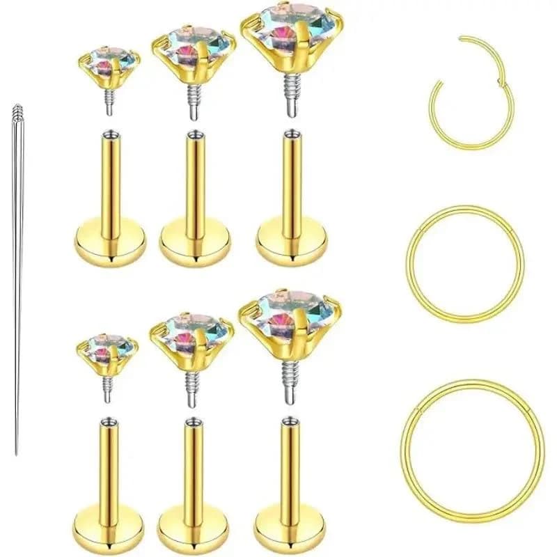 Hypoallergenic Lip & Nose Studs with Hoops