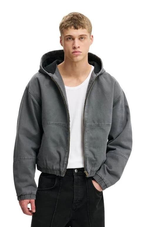 Cotton On Men's Cropped Hooded Bomber